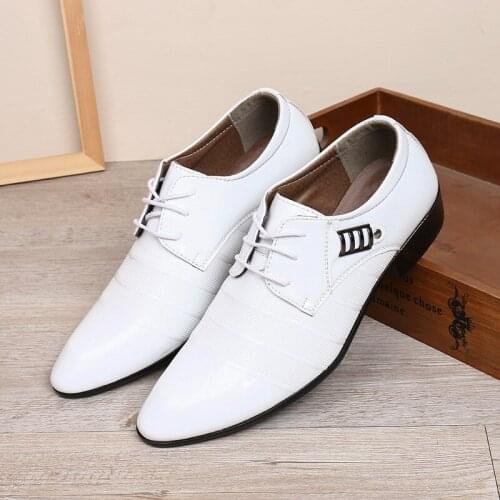 Classic Business Men Dress Shoes Fashion Elegant Formal Wedding Shoes Men Lace Up Office Oxford Shoes Zapatos De Hombre