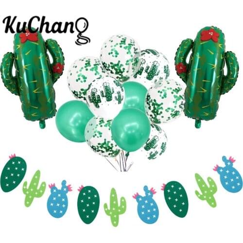 Hawaiian Party Decoration Pineapple Cactus Tropical Leaf Latex Balloons Pearl Helium Balloon Baby Shower Happy Birthday Wedding