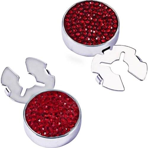 Starry sky full with Brilliant red zircon silver BUTTON COVER cufflinks for Tuxedo Business Formal Shirts 17.5MM one pair