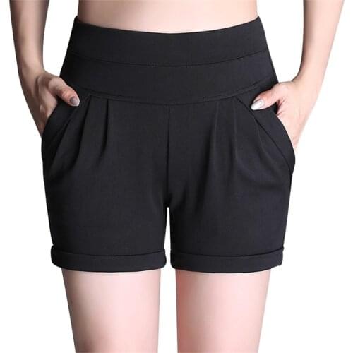 YGYEEG High Top Quality Summer Shorts Women Candy Color High-Waist Imitate Chiffon Short Solid Boots Shorts Casual Wear S-4XL