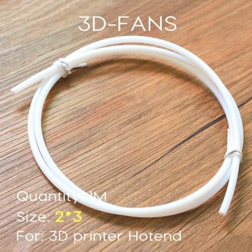 1M PTFE Tube PiPe to J-head hotend RepRap Rostock Bowden Extruder Throat filament ID 2mm OD 3mm 2x3mm