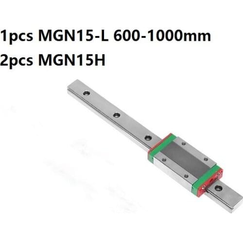 1pcs 100% Original HIWIN linear guide/rail MGN15 -L 600mm/700mm/800mm/900mm/1000mm+2pcs MGN15H Mini blocks for CNC parts MGNR15