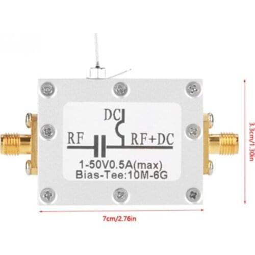 1 Pcs Coaxial Bias Tee 10MHz-6GHz Bias Tee 10MHz-6GHz Broadband Radio Frequency Microwave Coaxial Bias Low Noise Amplifier