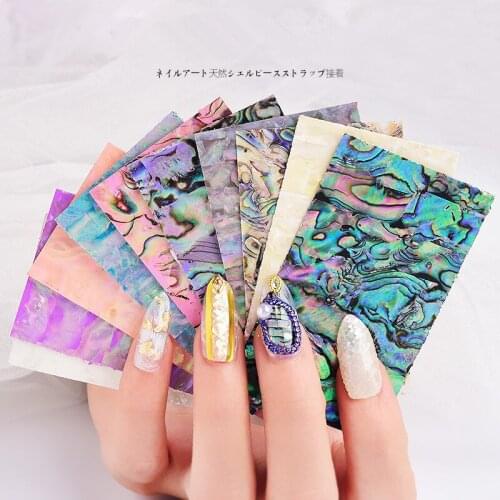 1pcs Natural Thin Shell Slice Nail Art Stickers Self-adhesive DIY Strip Tape Line Decals Paper Manicure Design Accessories