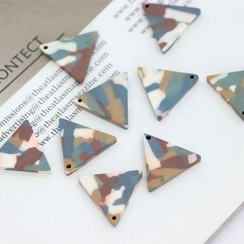 10 PCS 18x20mm Acrylic Acetic Acid Triangle Charms Pendant DIY Handmade Earring Accessories For Jewelry Making