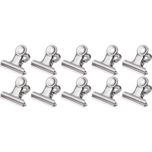 10Pcs Metal Bulldog Grip Clip Food Sealer Bag Clamp Paper Document Ticket Binder
