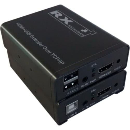 120M KVM HDMI Extender TCP/IP Network KVM Extender 1080P High Quality USB HDMI IR KVM Extender by CAT5e/6