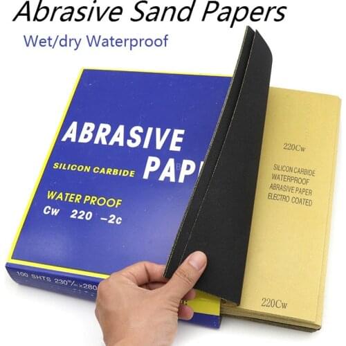 20pcs Wet/dry Waterproof Abrasive Sand Papers Sanding Paper Sandpaper Sheet Polishing Grit 60-2000# Free Shipping