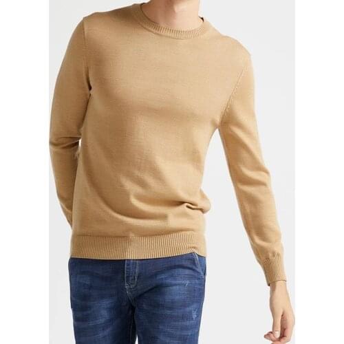 2021 Fashion Camel WOOL Crew Neck Sweaters Round Neck 100% Extra Fine Merino Woo From Australia Autmun Winter Warm Sweaters Men