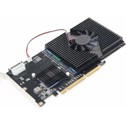 215*125mm PCI-E Adapter Card LM313 PCI-E 8X/16X TO 4P M.2 (PCIe protocol) for NVME Riser Card 2242 2260 2280 22110 SSD Adapter