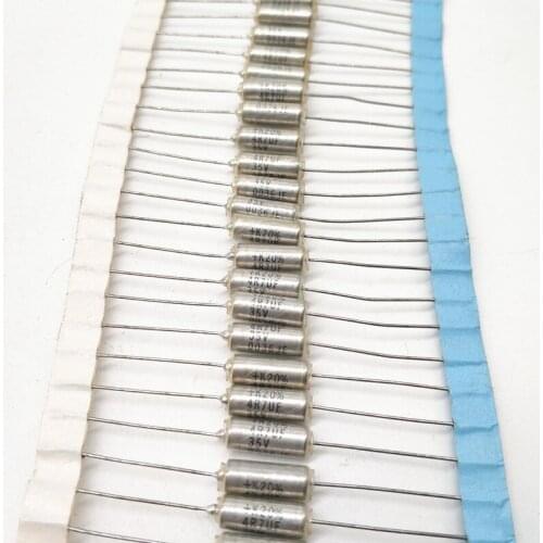 3pcs Original 35V 4.7uF 4R7uF 20% axial tantalum electrolytic capacitor