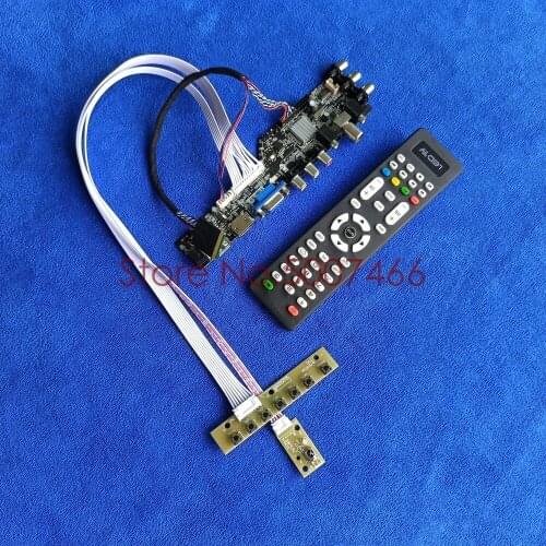 40-Pin USB VGA AV fit N133FGE/N140FGE/N173FGE LVDS signal digital 1600*900 universal LCD display drive board kit DVB-T 3663