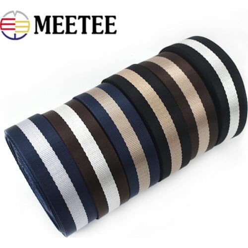 Meetee 8Meter 38mm Nylon Stripe Webbing for Bags Strap DIY Car Seat Belt Ribbon Decoration Band Webbing Tape Sewing Accessories