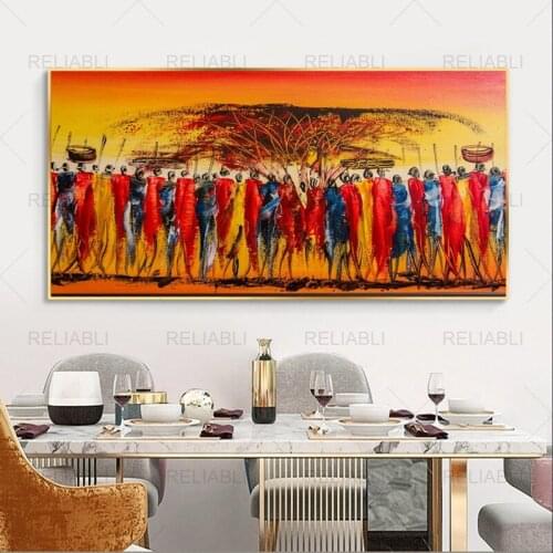 Abstract African Figure Canvas Painting on The Wall Poster and Print Modern Wall Art Picture for Living Room Decoration No Frame