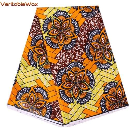 Royal VeritableWax Batik Prints Africa Fabric 100% Cotton Ankara Kente Fabric Best Quality for Party Dress 6yards 24FS1206
