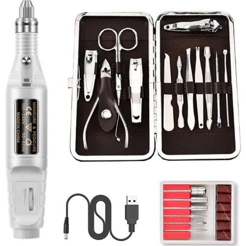 1 Set Professional Electric Nail Drill Machine Manicure Machine Pedicure Drill Set Ceramic Nail File Nail Drill Equipment Tools