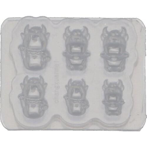 Keychain Epoxy Resin Mold Mini Cow Necklace Pendant DIY Crafts Silicone Mould