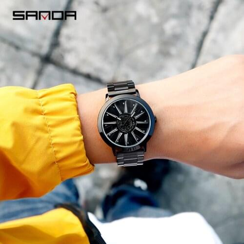 BASID Top Brand Luxury Modern Mens Watches Fashion Quartz Wristwatch Wheel Series Dial Waterproof Watch Gentleman For Gifts