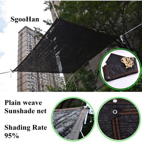 Black Anti-UV Sunshade Net Outdoor Awning Shelter Balcony Garden Greenhouse Plant Cover Sun Shading Net Swimming Pool Shade Sail
