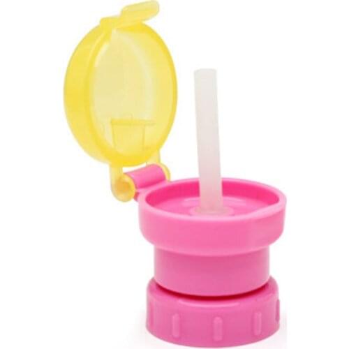 Kids Cups Children Bottles Straw Feeding Drinking Cup Cover with Reusable Straw Leakproof Sippy Lid for Bottle