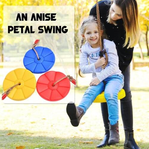 Kids Outdoor Garden Swing Seat Toys Childrens Swing With Petals Seat Outdoor Sports Climbing Rope Disc Swing 11inch Swings