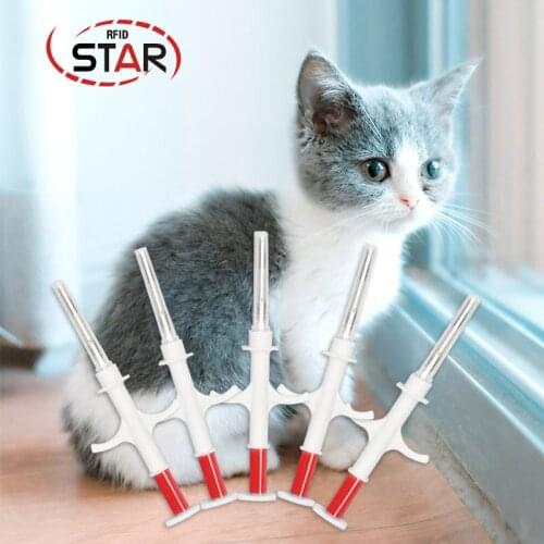 40pcs FDX-B standard Animal microchip rfid syringe 2.12*12mm Dog chips 134.2KHz pet injector sterile cat sheep syringe
