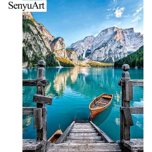 Paint with Diamonds Embroidery Mosaic Full Drill Kits Lake View Cuadros Diamantes Cross-Stitch Arts Decorations Diamentowy Obraz