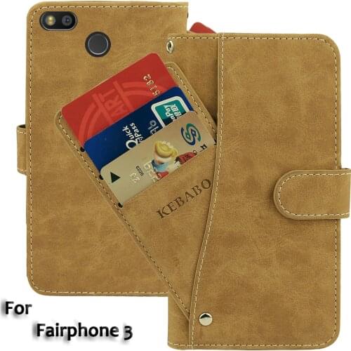 Leather Wallet Fairphone 3 Case 5.65" Flip Retro Luxury Front Card Slots Cases Cover Fairphone Three Magnetic Phone Bags