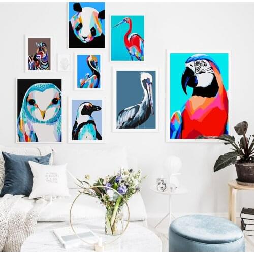 Colorful FlamingoZabra Elephant Animal Wall Art Canvas Painting Nordic Posters And Prints Wall Pictures For Living Room Decor