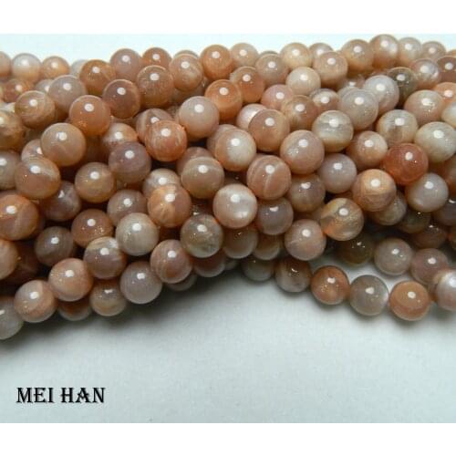 Wholesale (2 strand/set) natural 8mm 10mm cheap mixed color orange moonstone smooth round loose beads stone for jewelry making
