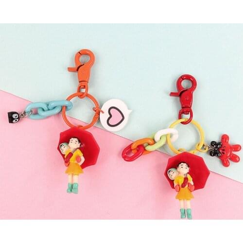 Fashion Cute My Neighbor Keychain for Women Chinchilla Keyrings Pendant fit Bag Charms Accessory for Miyazaki Hayao Comic Fans
