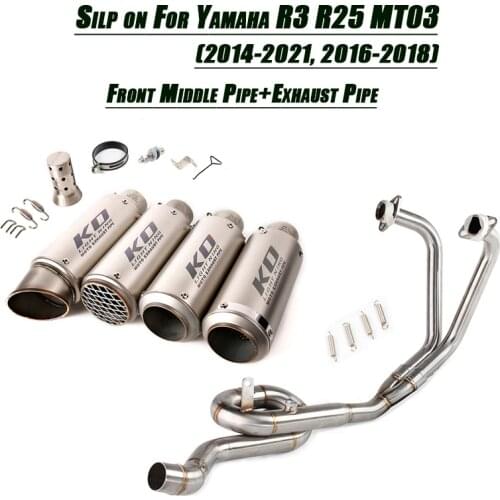 Motorcycle Front Mid Link Pipe Silencer Tubes Delete Refit Replace Original Exhaust Set System For Yamaha MT-03 YZF-R3 YZF-R25