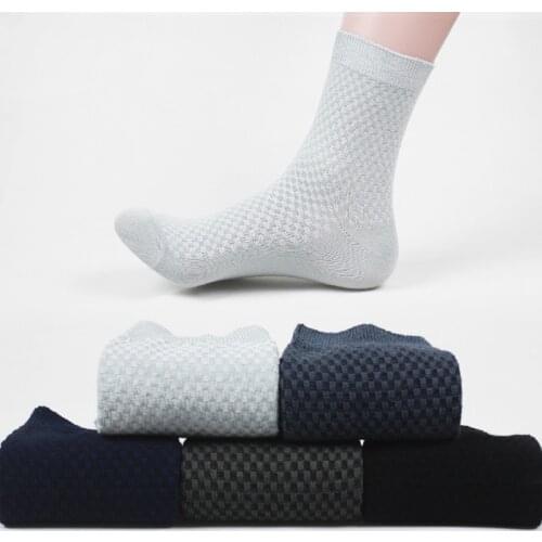 Mens Bamboo Fiber Casual Short Socks Comfortable Breathable Absorb Sweat High Elastic Solid Color Classic Business Male Socks