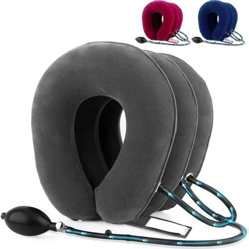 Inflatable Neck Traction Therapy Cervical Collar Vertebra Orthopedics Manual Massager Relaxation Corrective Neck Brace Device