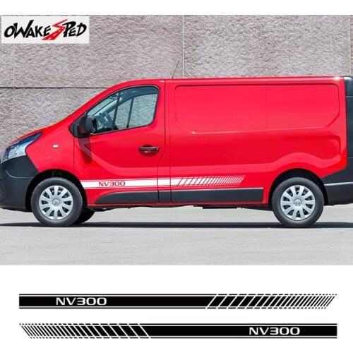 For Nissan Nv300 MPV Car Door Side Skirt Sticker Racing Sport Stripes Auto Body Both Side Decor Vinyl Decals Accessories