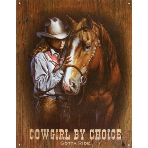 Cowgirl by Choice Gotta Ride Tin Sign - 15*30 Wall Stickers Home Decor