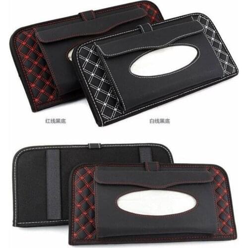 New CD Holder Car Sun Visor CD DVD Disk Card Case with Tissue Box Multifunctional Storage Holder Clip Bag