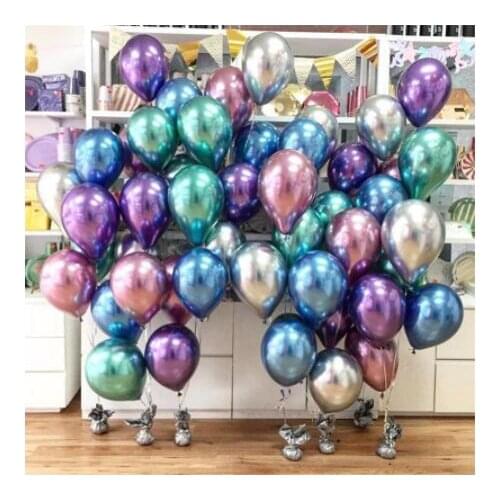 New Metallic Purple Gold Silver Balloon Wedding Happy Birthday Latex Metal Chrome Air Helium Baby Shower Party Balloons