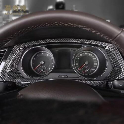 For volkswagen tiguan dashbard panel Non LCD screen car styling trim frame instrument panel protector carbon fiber cover 2019