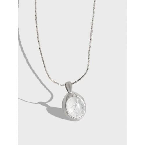 Authentic 925 Sterling silver Moonstone Oval necklace Waterdrop Pendant Jewelry Charms TLX2269