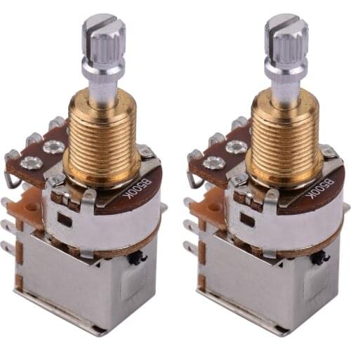 Electric Guitar Bass Potentiometers Split Shaft Pots Push Push Button Switch Guitar Parts 2pcs For Guitar Accessories
