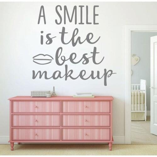 Lovely a small is the best makeup Wall Stickers Modern Fashion Wall Sticker For Kids Rooms Home Party Decor Wallpaper