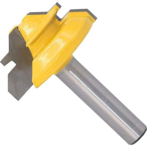 Durable 45 Degree Lock Miter Router Bit, 8mm Shank, 1-3/8" Cutter Diameter