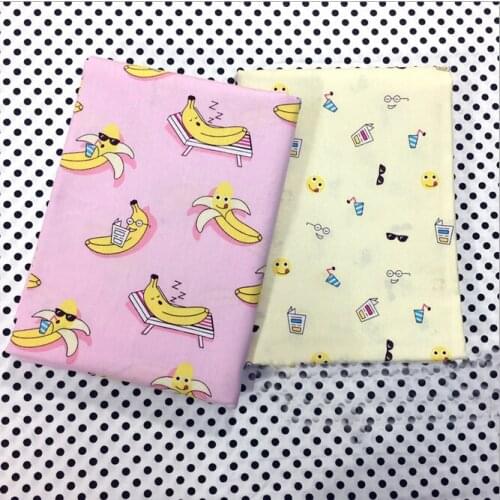 Cute Banana Syunss Twill Cotton Fabric DIY Handmade Patchwork Sewing Kids Bedding Bags Cloth Home Textiles Tissue sheet Fabric