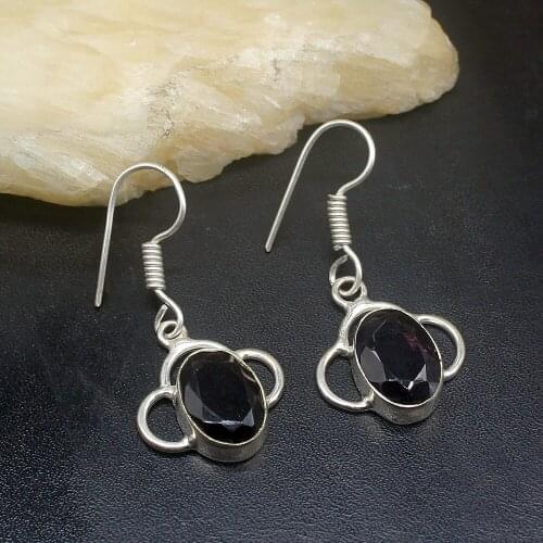 Gemstonefactory Big Promotion 925 Silver Unique Natural Purple Amethyst Women Ladies Gifts Dangle Drop Earrings 20212433