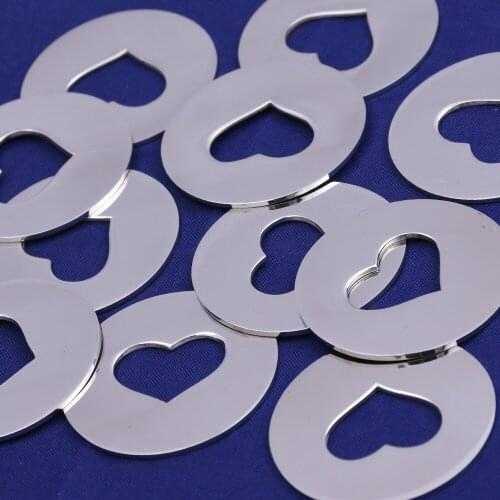 Stainless Steel Round Heart Washer Blank FANTASTIC SHINE,tibetara® About 1 1/4"(32mm) 18 Gauges Jewelry Stamping Blank,10pcs/lot