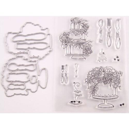 Silicone Clear Stamps CUTTING DIES For Scrapbooking Flowers STENSICLS DIY PAPER Album Cards MAKING Transparent RUBBER Stamp