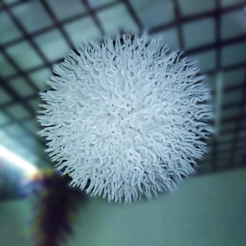 Modern Large Lamps Classic Indoor Lighting LED Light Source Round Shape Hand Blown Murano Glass Shade Italian Style Chandelier