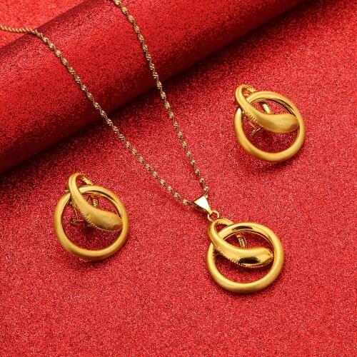 Sudan Nigerian Pendant Earrings Jewelry for Women Arab Jewelry Sets Africa Ethiopian Statement Bridal Wedding Party