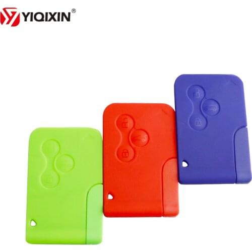 YIQIXIN Red Blue Remote Car Key Shell Fob Cover Case For Renault Megane 2 3 Clio Espace Grand Scenic Key 3 Button Smart Card